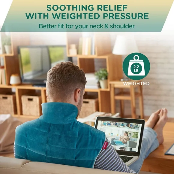 WeightedHeat™ Weighted Heating Pad for Neck and Shoulders - Picture 2 of 7